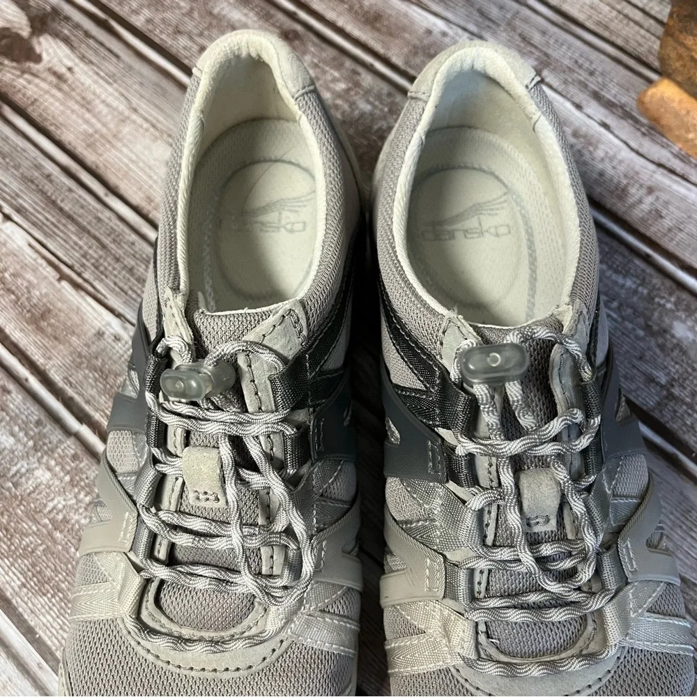 Dansko Henriette Gray Tan Suede Leather Sneaker Size 38 - Picture 8 of 13